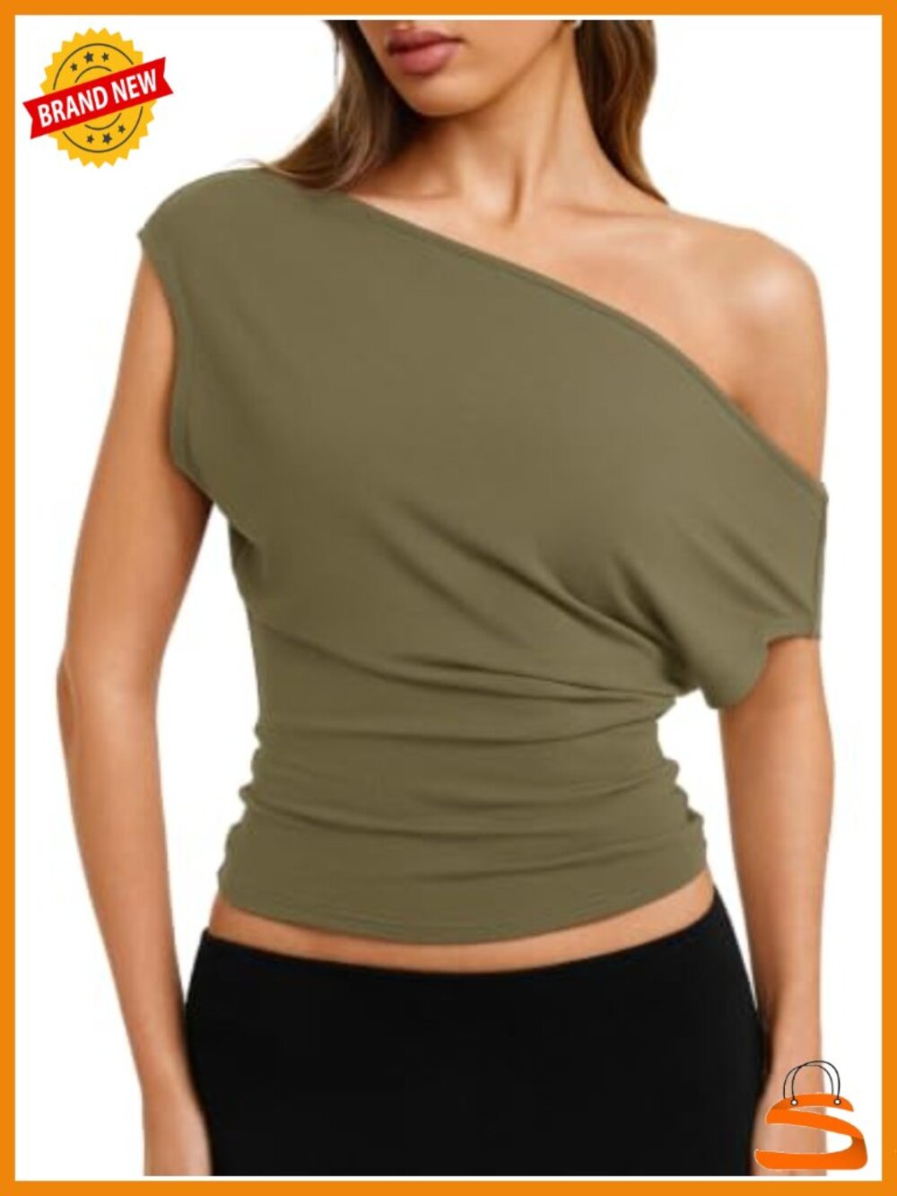 Off Shoulder Cinched Waist Cap Sleeve Top Y2K Summer Tunic